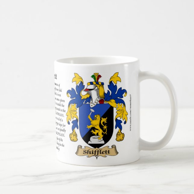 Shifflett, the Origin, the Meaning and the Crest Coffee Mug (Right)