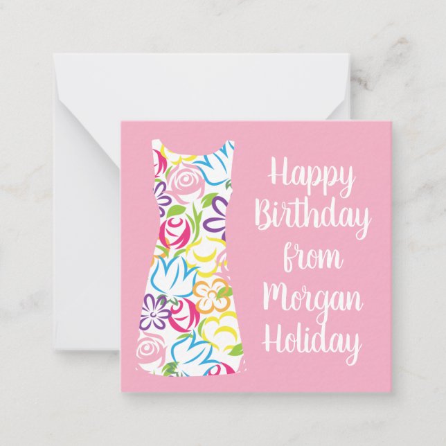 Shift Dress Personalized Gift Enclosure Cards (Front)