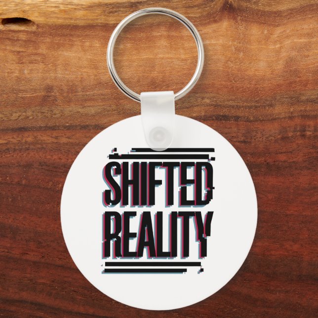 Shifted Reality - Glitch in the Timeline Keychain (Front)