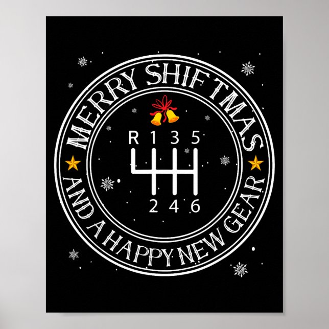 Shiftmas Car Guy Funny Mechanic Christmas Auto Man Poster (Front)