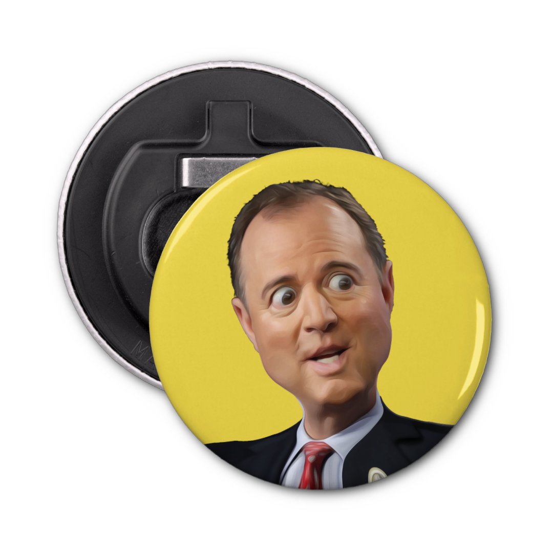 Shifty Adam Schiff Caricature With Googly Eyes Bottle Opener | Zazzle