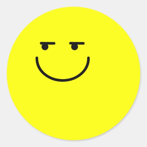 Shifty Eyed Smiley Sticker | Zazzle