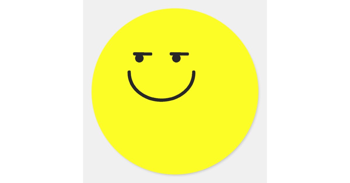 Shifty Eyed Smiley Sticker | Zazzle