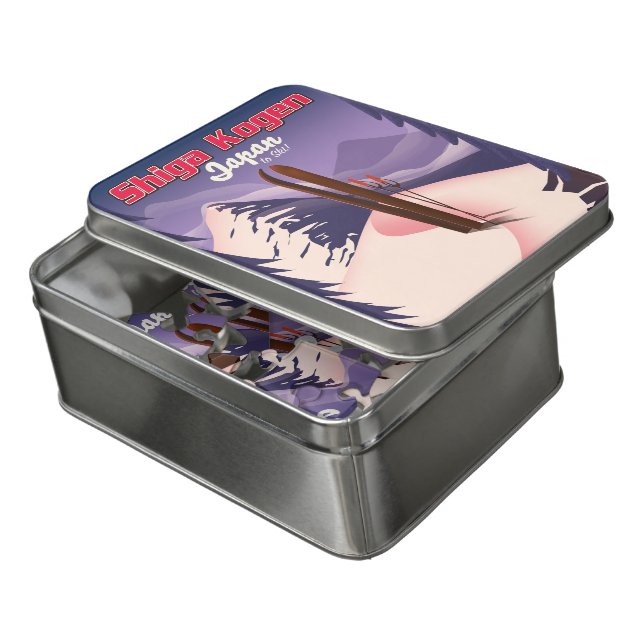shiga kogen japan ski poster jigsaw puzzle (Lid Open)