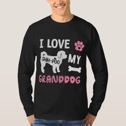 Shih_Poo Dog Grandma Gifts I Love My Granddog Dog  T_Shirt