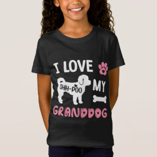 Shih-Poo Dog Grandma Gifts I Love My Granddog Dog T-Shirt