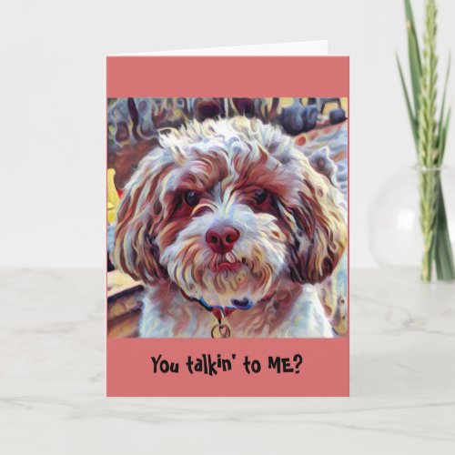 Shih_Poo Shih Tzu Dog Whimsical Artistic Puppy Card