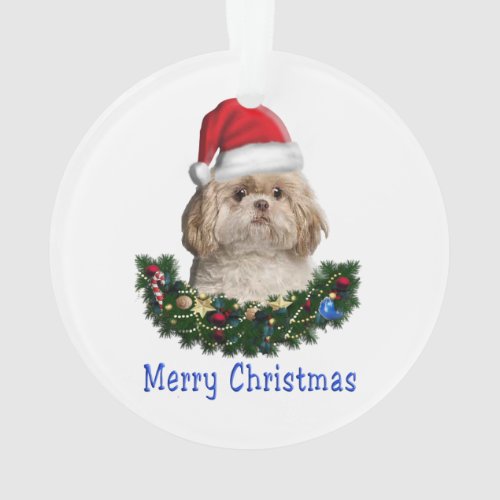 Shih_Tsu Dog  Christmas items Ornament