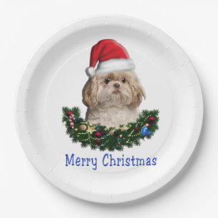 Shih-Tsu Dog  Christmas items Paper Plates