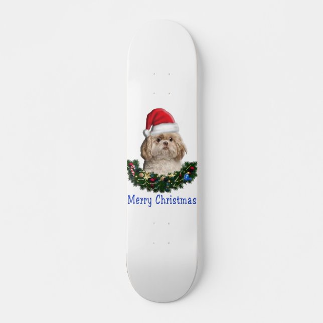 Shih-Tsu Dog  Christmas items Skateboard Deck (Front)
