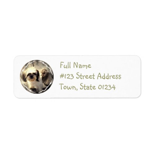 Shih Tsu Dog Return Address Label