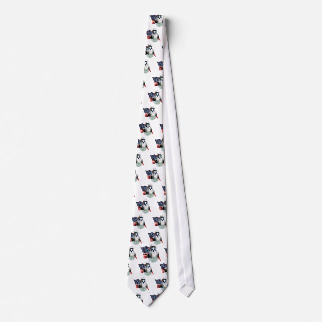 Shih Tzu 2 Flag Neck Tie (Front)