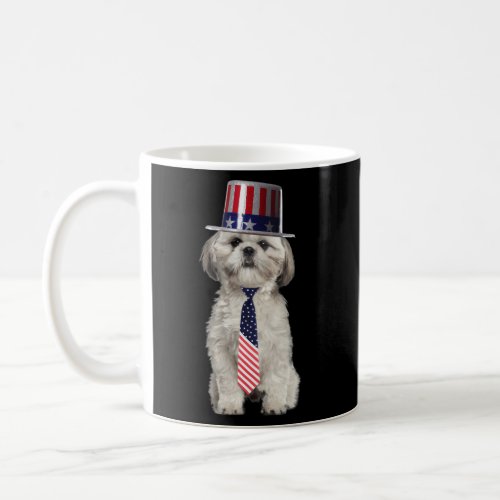 Shih Tzu 4Th Of July Dog In Top And Tie Coffee Mug