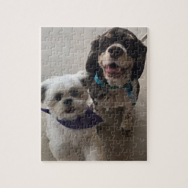 Shih Tzu and Cocker Spaniel Dog Puzzle (Vertical)