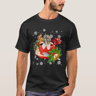 Shih Tzu And Coffee Christmas Snow Lights Pajamas  T-Shirt