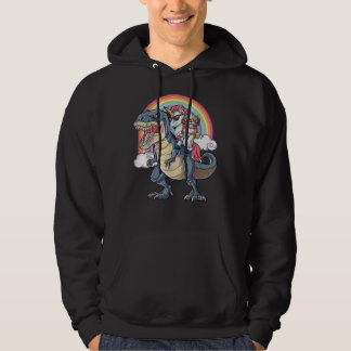Shih Tzu And Unicorn Ride T Rex Like Boss Hoodie