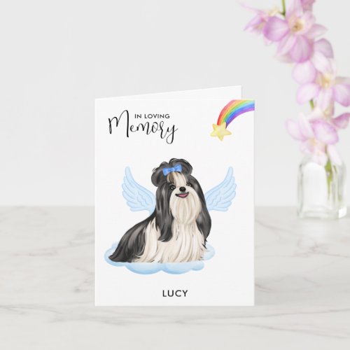 Shih Tzu Angel Dog Memorial Pet Loss Sympathy Card