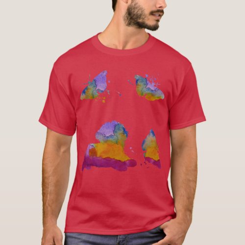 Shih Tzu Art Colorful Dog Butterflies T_Shirt