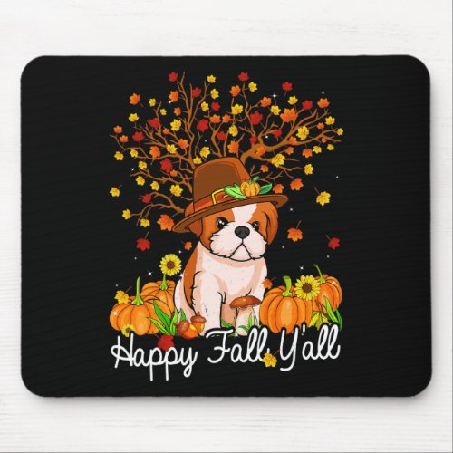 Shih Tzu Autumn Pumpkins Happy Fall Yall  Mouse Pad