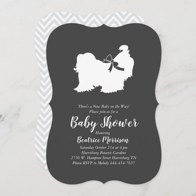 Shih Tzu Baby Shower Gender Neutral Invitation (Front/Back)