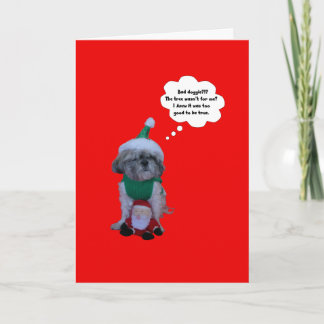 Shih Tzu Bad Doggie Christmas Card