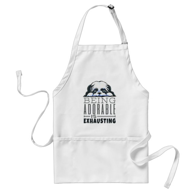 Shih Tzu Being Adorable Adult Apron (Front)