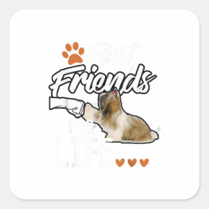 Shih Tzu best Friends for life funny Dog Breed Square Sticker