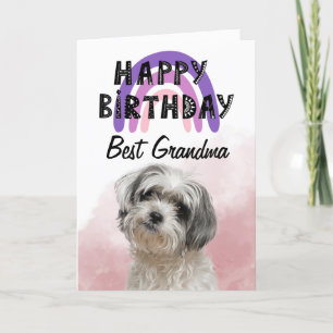 Shih Tzu Best Grandma Personalized Birthday Card