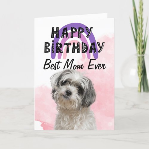 Shih Tzu Best Mom Ever Personalized Birthday Card