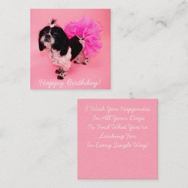 Shih Tzu Birthday Note Card (Front/Back)