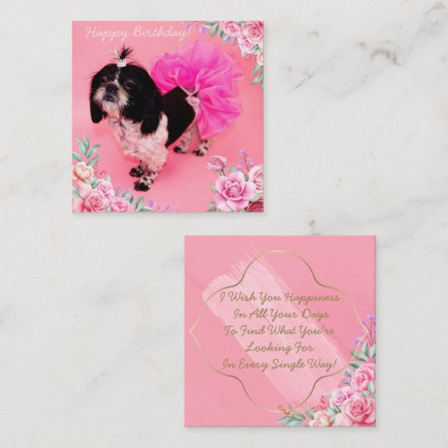 Shih Tzu Birthday Note Card (Front/Back)