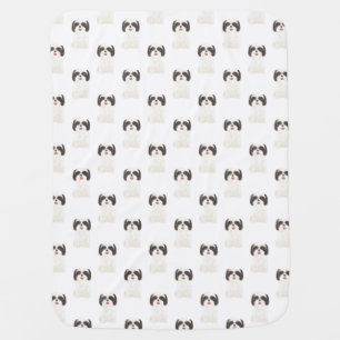 Shih Tzu (Black & White) Baby Blanket