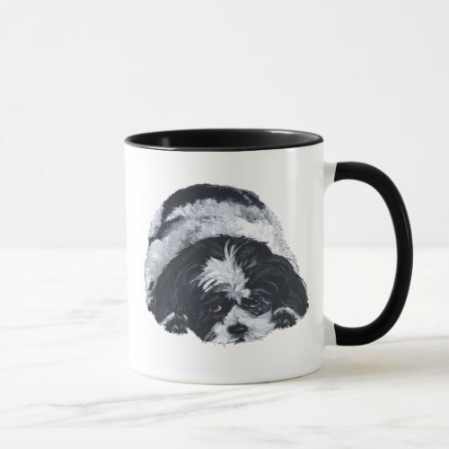 Shih Tzu Black  White Mug