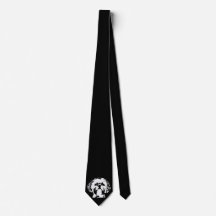 Shih Tzu Black & White Pop Art Dog Face Neck Tie