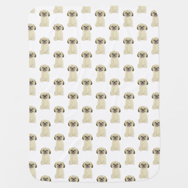 Shih Tzu (Blonde Tan Golden) Baby Blanket (Front)
