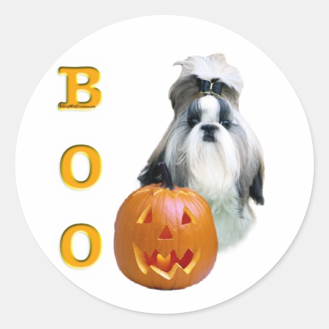 Shih Tzu Boo Classic Round Sticker (Front)
