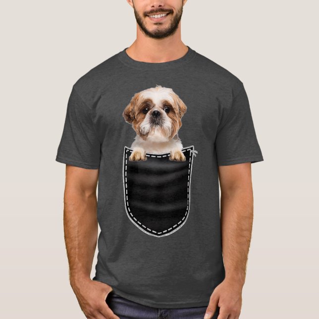Shih Tzu Breed Dog Lovers  Best Dog Pocket Gift T-Shirt (Front)