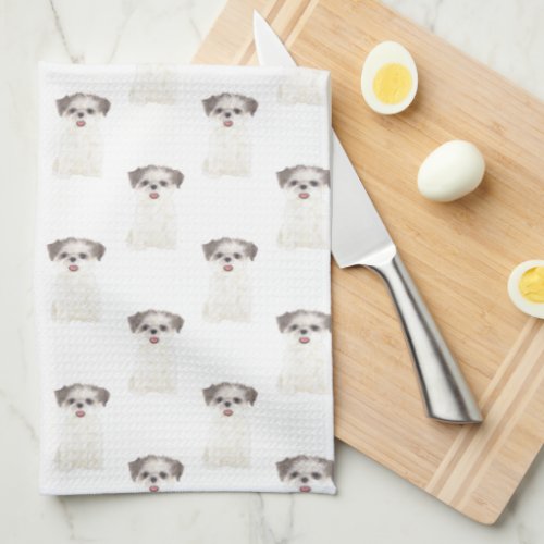 Shih Tzu Brown  White Kitchen Towel