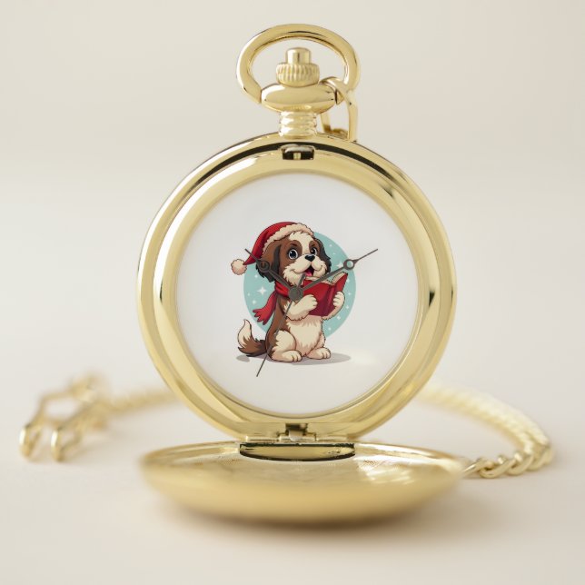 Shih Tzu Carol Singer Pocket Watch (Inside)
