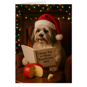 Shih Tzu 'Cheese Tax' Christmas card