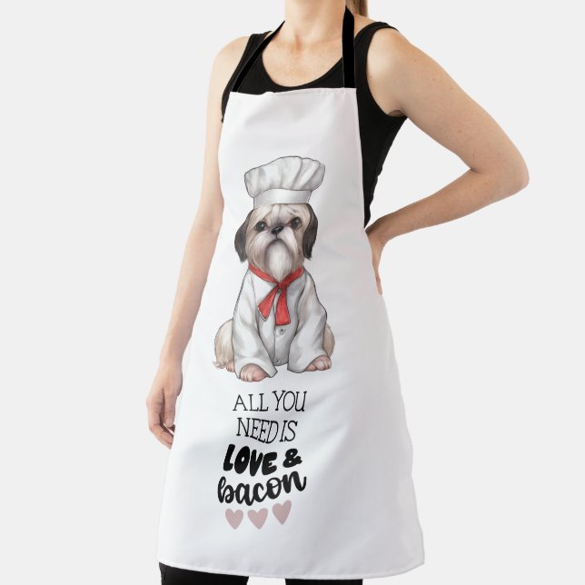 Shih Tzu Chef Love & Bacon Apron (Insitu)