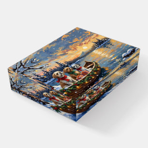 Shih Tzu Christmas Boat Holiday Paperweight