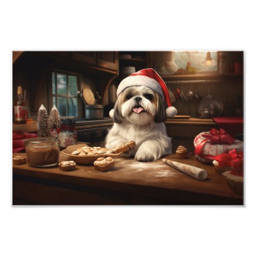 Shih Tzu Christmas Cookies Festive Holiday Photo Print