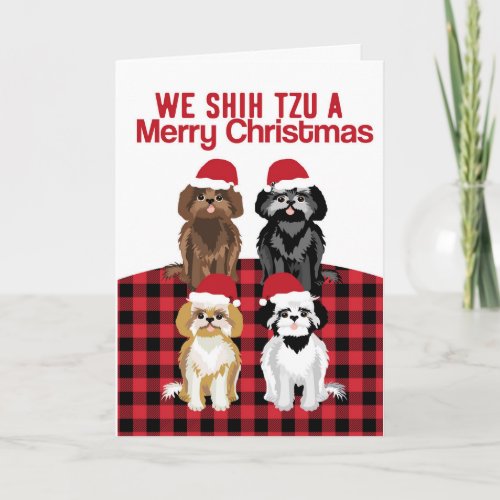 Shih Tzu Christmas Dog Card