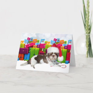 Shih Tzu Christmas Dog Card