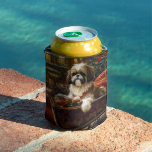 Shih Tzu Christmas Festive Season Can Cooler