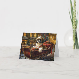Shih Tzu Christmas Festive Season Card