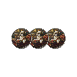 Shih Tzu Christmas Festive Season Golf Ball Marker