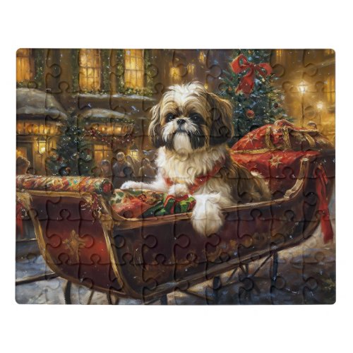 Shih Tzu Christmas Festive Season Jigsaw Puzzle