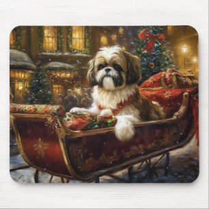 Shih Tzu Christmas Festive Season Mouse Pad